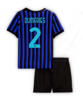 Inter Milan Denzel Dumfries #2 Maglia Gara Casa Repliche 2025-26 Bambino Maniche Corte